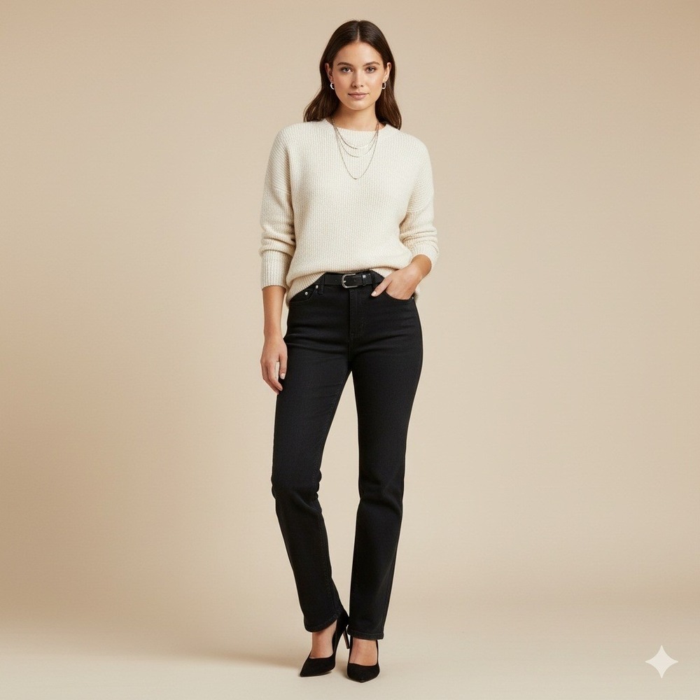 Jordache Womens Black Low‎ Rise Petite Jeans Size 11 12 Petite Cotton Denim